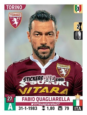 Sticker Fabio Quagliarella - Calciatori 2015-2016 n. 553 - Panini