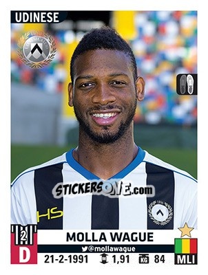 Sticker Molla Wague - Calciatori 2015-2016 n. 567 - Panini