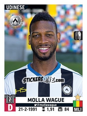 Figurina Molla Wague - Calciatori 2015-2016 - Panini