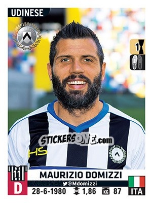 Figurina Maurizio Domizzi - Calciatori 2015-2016 - Panini