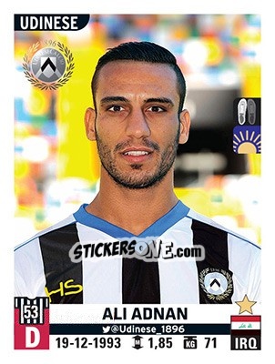 Cromo Ali Adnan - Calciatori 2015-2016 - Panini