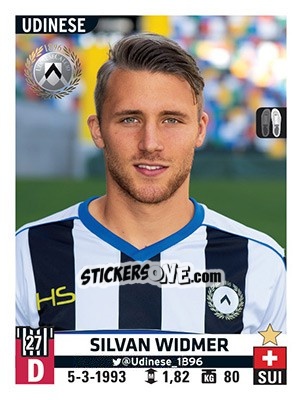Sticker Silvan Widmer - Calciatori 2015-2016 - Panini