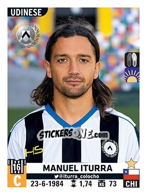 Cromo Manuel Iturra - Calciatori 2015-2016 n. 573 - Panini