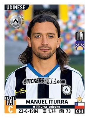 Cromo Manuel Iturra - Calciatori 2015-2016 - Panini