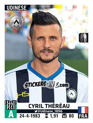 Sticker Cyril Théréau - Calciatori 2015-2016 n. 581 - Panini