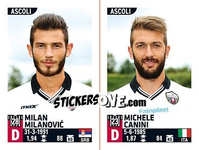 Cromo Milan Milanovic / Michele Canini - Calciatori 2015-2016 - Panini