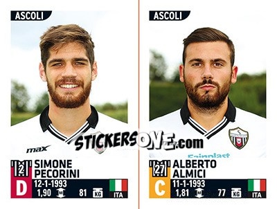 Cromo Simone Pecorini / Alberto Almici - Calciatori 2015-2016 - Panini