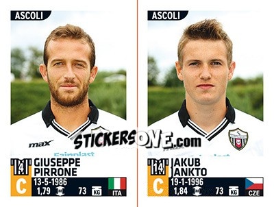 Sticker Giuseppe Pirrone / Jakub Jankto - Calciatori 2015-2016 - Panini