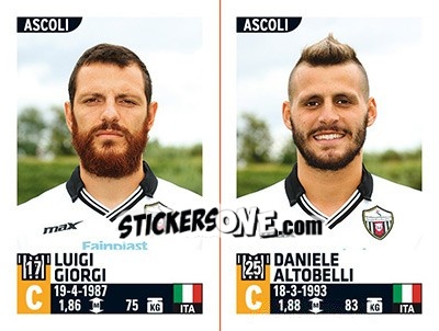 Sticker Luigi Giorgi / Daniele Altobelli - Calciatori 2015-2016 n. 592 - Panini