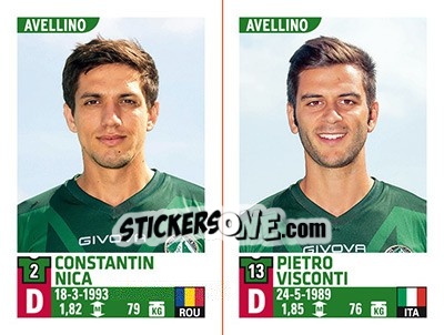 Cromo Constantin Nica / Pietro Visconti - Calciatori 2015-2016 - Panini