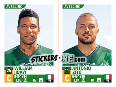 Sticker William Jidayi / Antonio Zito - Calciatori 2015-2016 n. 602 - Panini