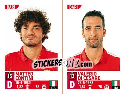 Cromo Matteo Contini / Valerio Di Cesare - Calciatori 2015-2016 - Panini