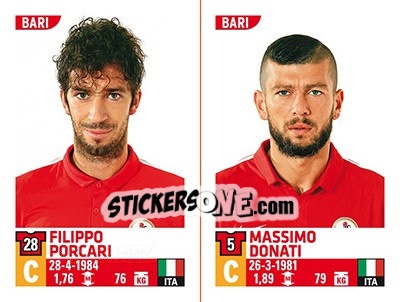 Sticker Filippo Porcari / Massimo Donati - Calciatori 2015-2016 n. 613 - Panini
