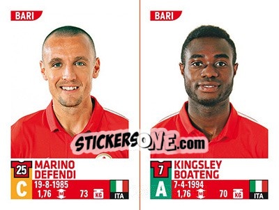Sticker Marino Defendi / Kingsley Boateng - Calciatori 2015-2016 - Panini