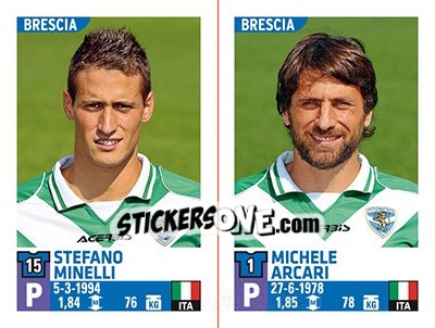 Sticker Stefano Minelli / Michele Arcari - Calciatori 2015-2016 - Panini