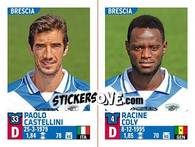 Cromo Paolo Castellini / Racine Coly - Calciatori 2015-2016 n. 620 - Panini