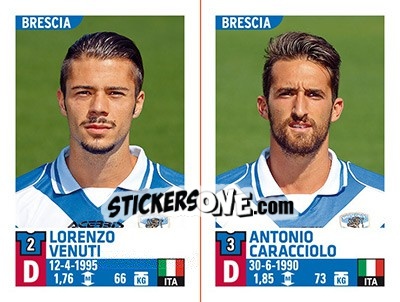 Cromo Lorenzo Venuti / Antonio Caracciolo - Calciatori 2015-2016 - Panini