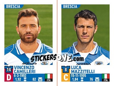 Cromo Vincenzo Camilleri / Luca Mazzitelli - Calciatori 2015-2016 - Panini