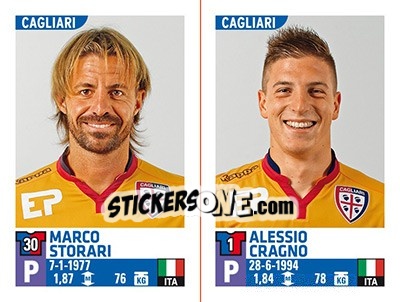 Sticker Marco Storari / Alessio Cragno - Calciatori 2015-2016 n. 630 - Panini