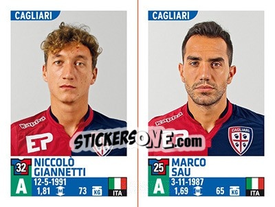 Figurina Niccolò Giannetti - Marco Sau - Calciatori 2015-2016 - Panini