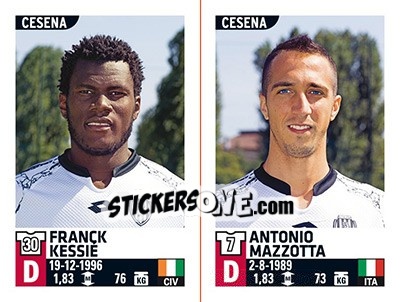 Sticker Franck Kessié / Antonio Mazzotta - Calciatori 2015-2016 - Panini