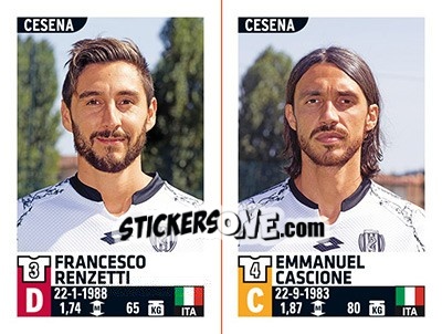 Cromo Francesco Renzetti / Emmanuel Cascione - Calciatori 2015-2016 - Panini