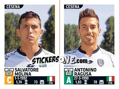 Cromo Salvatore Molina / Antonino Ragusa - Calciatori 2015-2016 - Panini