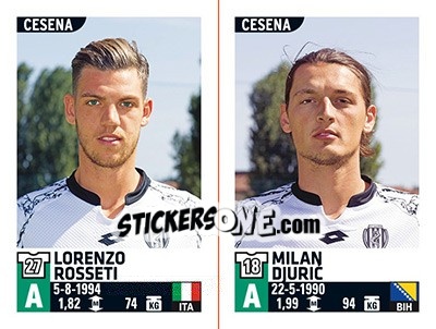 Figurina Lorenzo Rosseti / Milan Djuric - Calciatori 2015-2016 - Panini