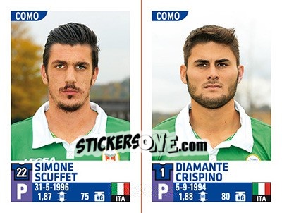 Sticker Simone Scuffet / Diamante Crispino - Calciatori 2015-2016 n. 652 - Panini