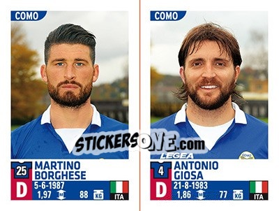 Sticker Martino Borghese / Antonio Giosa - Calciatori 2015-2016 n. 654 - Panini