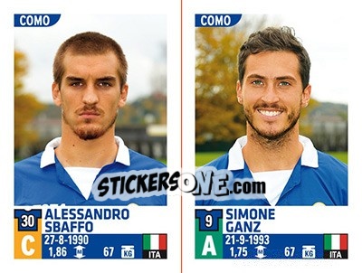 Sticker Alessandro Sbaffo / Simone Ganz - Calciatori 2015-2016 - Panini