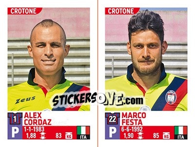 Figurina Alex Cordaz / Marco Festa - Calciatori 2015-2016 - Panini