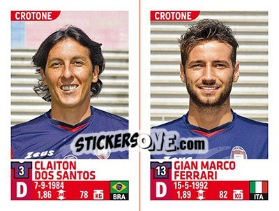 Figurina Claiton Dos Santos / Gian Marco Ferrari - Calciatori 2015-2016 - Panini