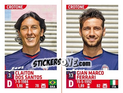 Sticker Claiton Dos Santos / Gian Marco Ferrari - Calciatori 2015-2016 n. 664 - Panini