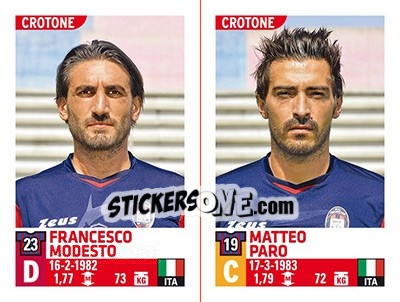 Figurina Francesco Modesto / Matteo Paro - Calciatori 2015-2016 - Panini