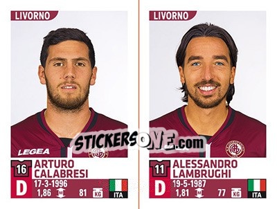 Sticker Arturo Calabresi / Alessandro Lambrughi - Calciatori 2015-2016 n. 687 - Panini