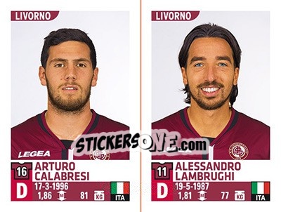 Figurina Arturo Calabresi / Alessandro Lambrughi - Calciatori 2015-2016 - Panini