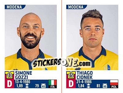 Sticker Simone Gozzi / Thiago Cionek - Calciatori 2015-2016 n. 697 - Panini