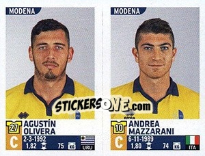 Cromo Agustín Olivera / Andrea Mazzarani - Calciatori 2015-2016 - Panini