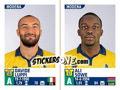 Cromo Davide Luppi / Ali Sowe - Calciatori 2015-2016 - Panini