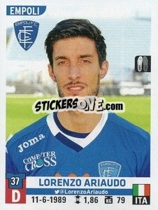 Cromo Lorenzo Ariaudo - Calciatori 2015-2016 - Panini