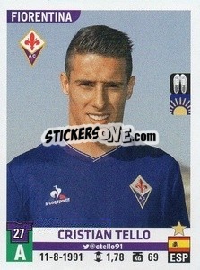 Sticker Cristian Tello - Calciatori 2015-2016 n. A16 - Panini