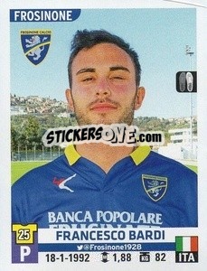 Sticker Francesco Bardi - Calciatori 2015-2016 n. A18 - Panini
