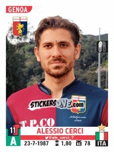 Sticker Alessio Cerci - Calciatori 2015-2016 - Panini