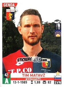 Figurina Tim Matavž - Calciatori 2015-2016 - Panini