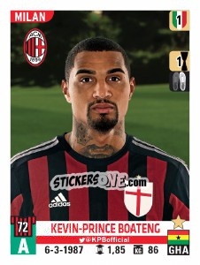 Cromo Kevin-Prince Boateng - Calciatori 2015-2016 - Panini