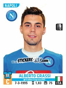 Cromo Alberto Grassi - Calciatori 2015-2016 - Panini