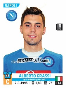 Sticker Alberto Grassi - Calciatori 2015-2016 n. A33 - Panini