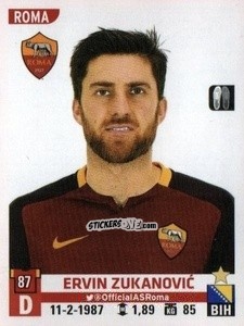 Sticker Ervin Zukanovic - Calciatori 2015-2016 n. A37 - Panini