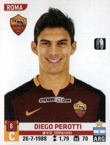 Sticker Diego Perotti - Calciatori 2015-2016 n. A38 - Panini